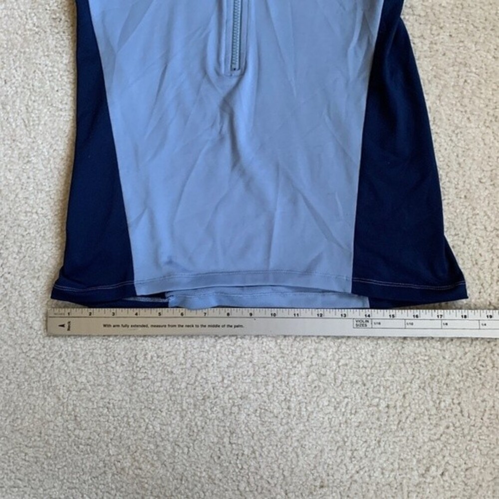 PINK Mid-Blue Navy Colorblock Performance 1/2 Zip LS Athletic Top Sz XS - Picture 10 of 10